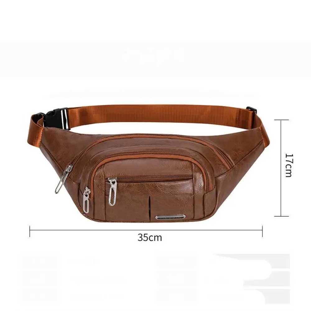 Large Capacity Waist Bum Bag Casual Waterproof Solid Color Fanny Pack PU Leather Chest BagT251128