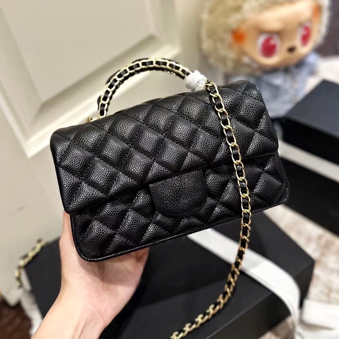 Mirror Quality Wallet Designer Woman Cf Handle Bag Metal Chain Caviar Leather Mini cc Bag Classic Chain Flap Bag Handle Bag Cc Bag Shoulder Bag