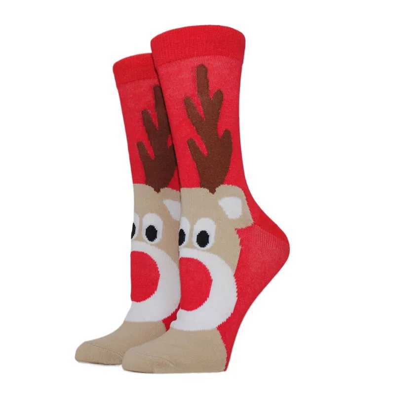 4 Pairs New Winter Women Christmas Socks Santa Claus XMAS Long Socks Elk Tide Socks Happy New Year Gift Funny Socks Size 36-42 J251128