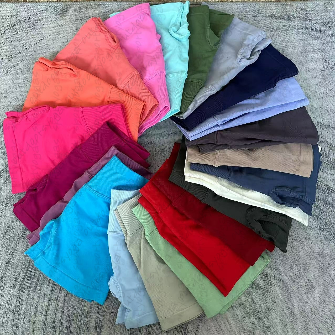 Dfynes Dyfne Set Short Alternative Candy Color Three-Section Waist Hip-Lifting Seamless Low-Waist Three-Quarter Leggings Pants Fiess Yoga Shorts Womens Yoga 004