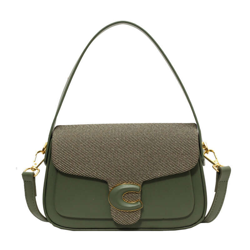 Women' new design, light luxury Korean version, personalized splicing, contrasting color underarm bag, handbag