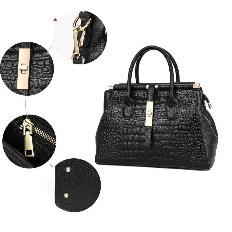 New style fashionable crocodile-patterned leather womens bag made of top-grade cowhide Large capacity practical and suitable K251128