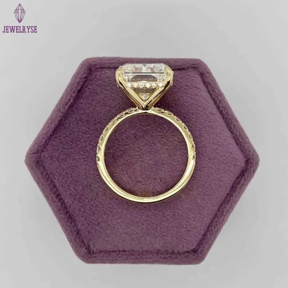 14K yellow Gold Radiant Cut Lab Grown Diamond Engagement Ring 1- 5ct CVD diamond ring Lab Diamond Engagement Ring Halo Ring IGI