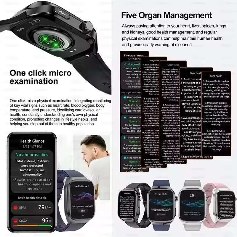 2025 New Health Glance ECG AI Diagnosis Smart Watches Men Heart Rate Blood Pressure IP68 Waterproof Smartwatches For HUAWEI IOS