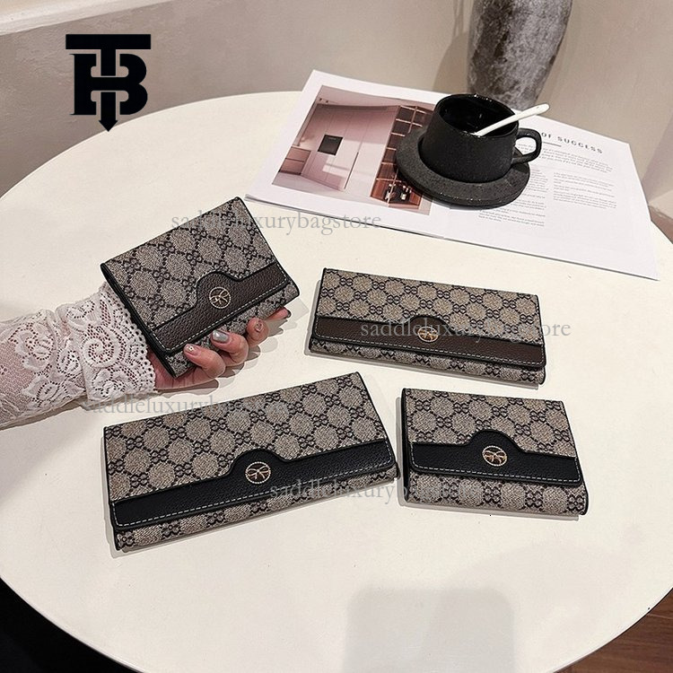 TB BHULAMTE Luxury Designer Women's Large Banknote Wallet Large Capacity Long Printed Handbag Multi Card Slot Card Bag Retro Classic Phone Bag Ke