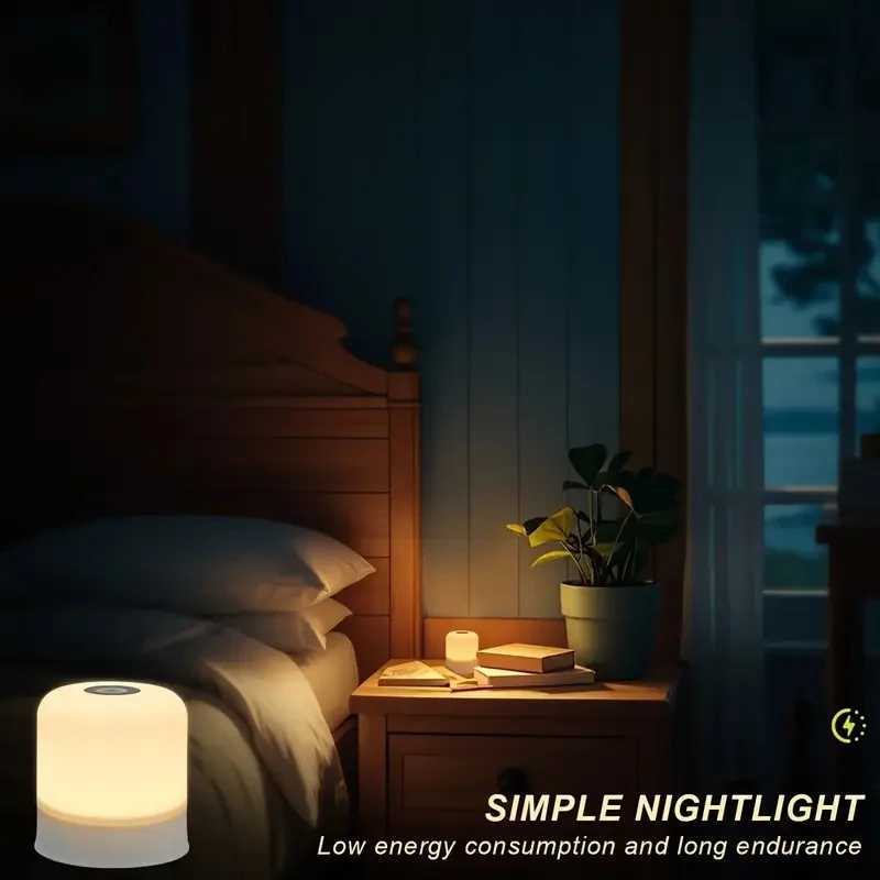 Touch LED Night Light USB-Powered 3 Color Modes Without Remote Or with Remote Control Tabletop Uplight LED Lights for Bedroom M251128