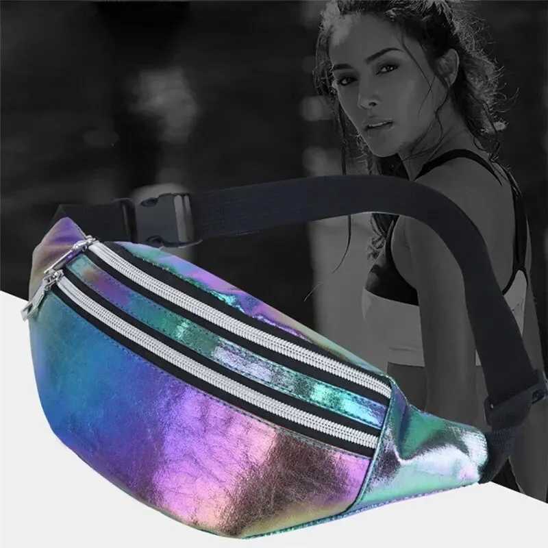 1PC New Waistpack Laser PU Beach Travel Zipper Waistpack Womens Belt Girls BagT251128