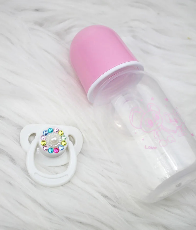 Pink White Magnetic Pacifier Shining Nipple For Reborn Baby Doll and Bottle Set born Babies Toy Accessories 251128