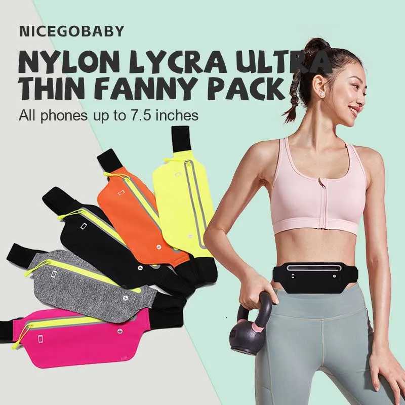 Sports waist pack Multi-functional outdoor running mobile phone mens and womens fitness waterproof invisible pocket ultra-thinT251128