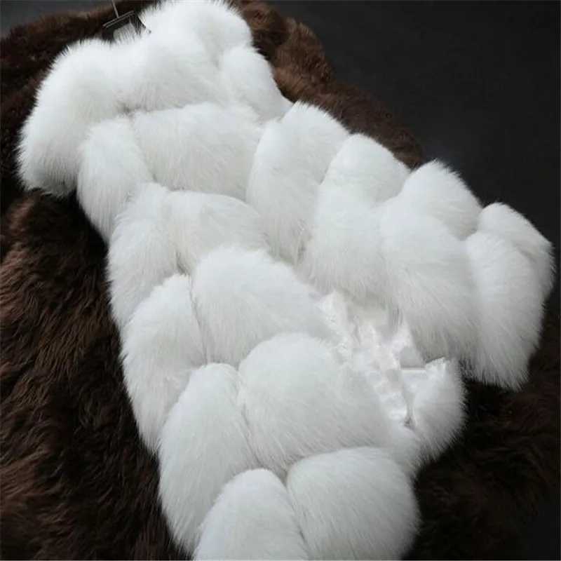High Quality Fur Vest Coat Luxury Faux Fox Warm Women Coats Vest Winter Fashion Fur Womens Coat Jacket Vest 4XL Fur CoatT251128