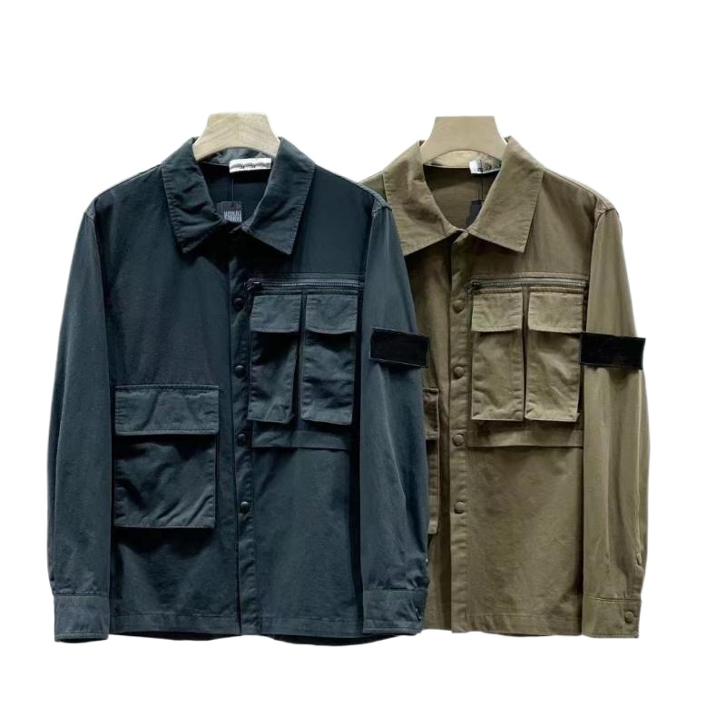 Spring Autumn Men's Jackets Fashion New Solid Color Men's Tops Coat Tooling Long-Sleeved Shirts Men Jacket Designer Clothing