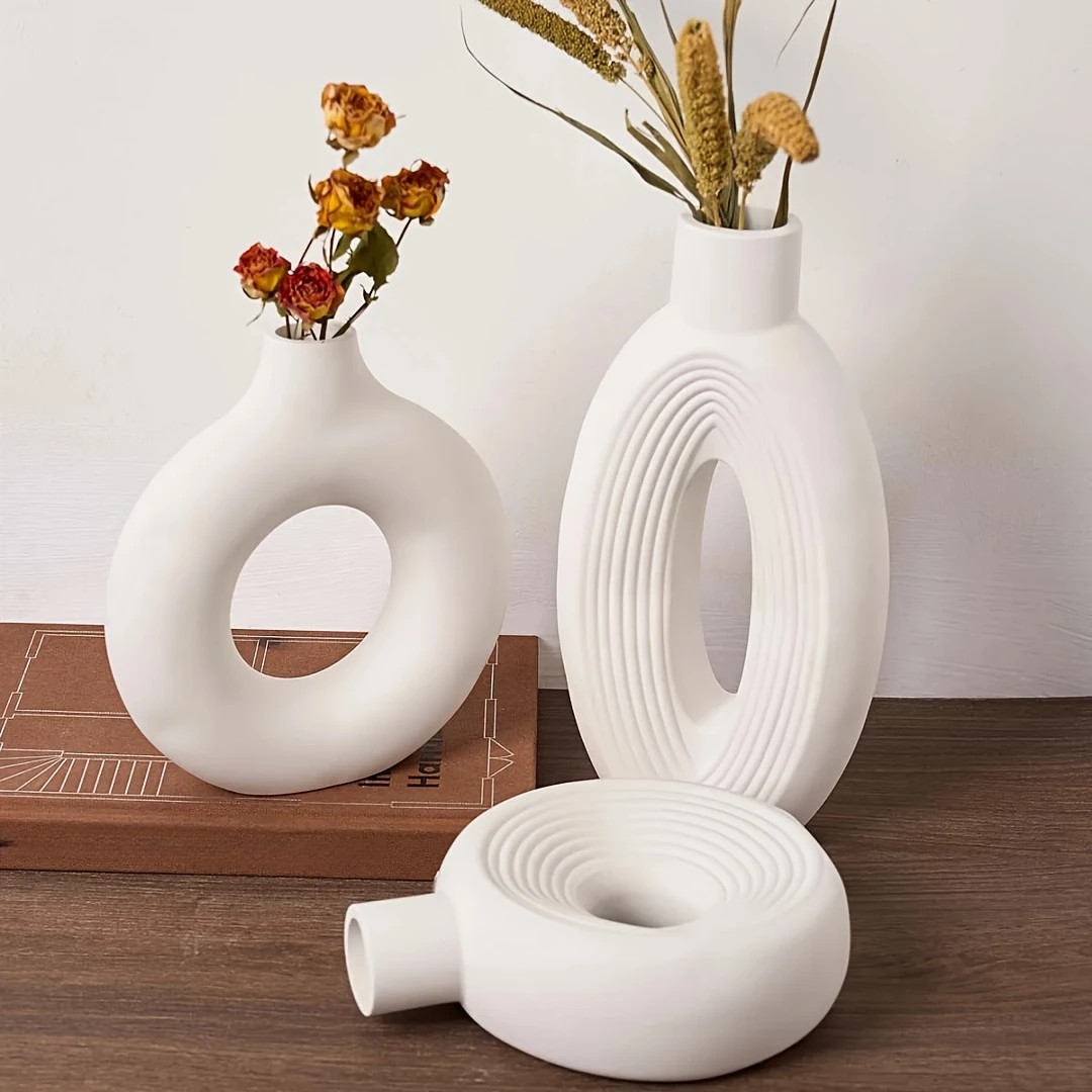 Nordic-Inspired European Style Oval Silicone Mold for Handmade Decorative Gypsum Vases