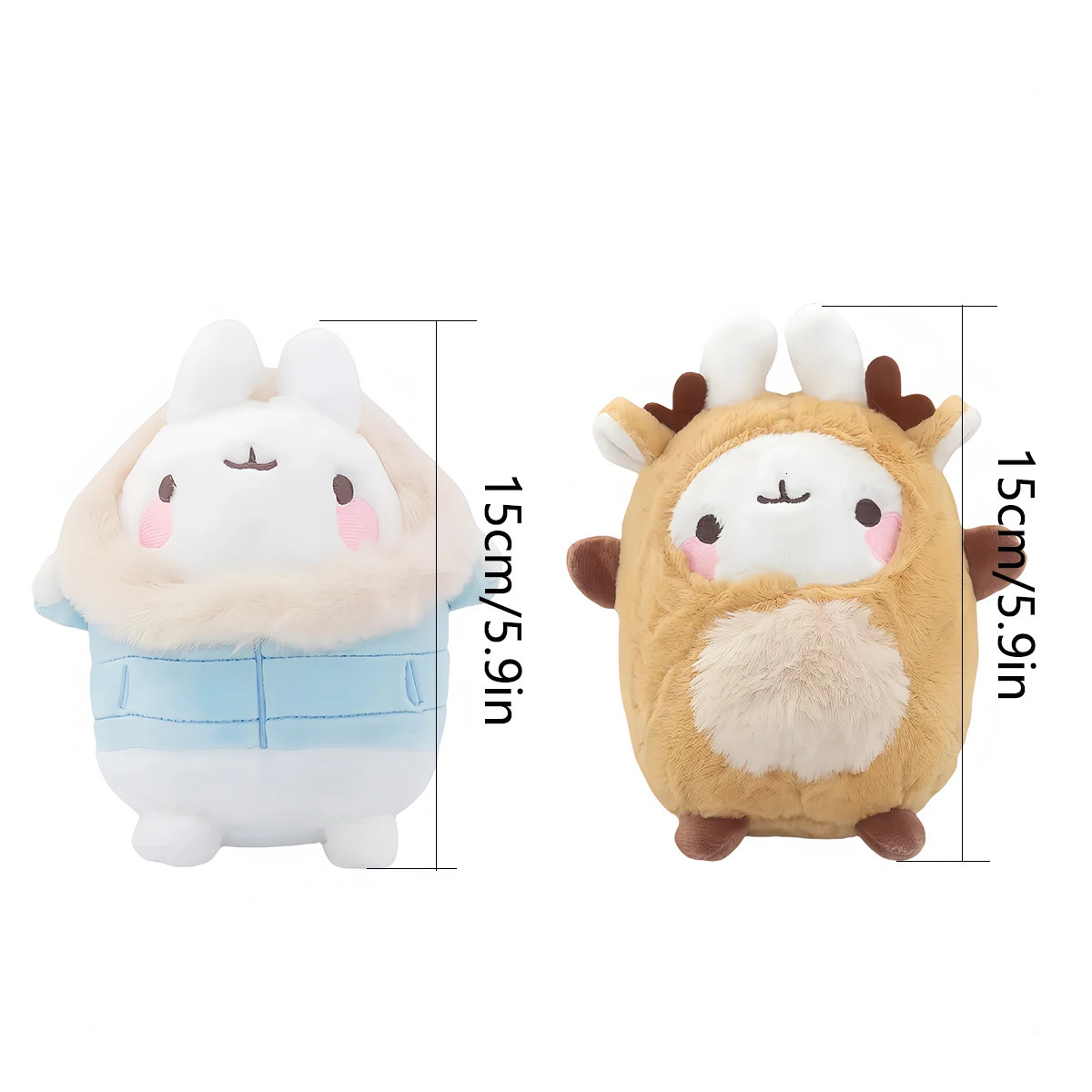 4 style Genuine MOLANG Piu Plush Toy Pendant Cartoon Animal Rabbit Chick Cute Keychain Stuffed Doll for Child Christmas Gift 251103