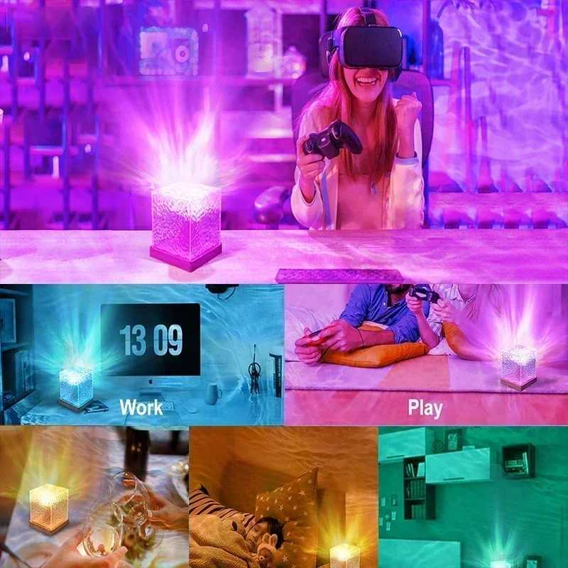 Ocean Wave Projector Light 16 Colors Midnight Aura Aurora Glow Lamp Home Office Bar Restaurant Underwater Projector Night Light M251128