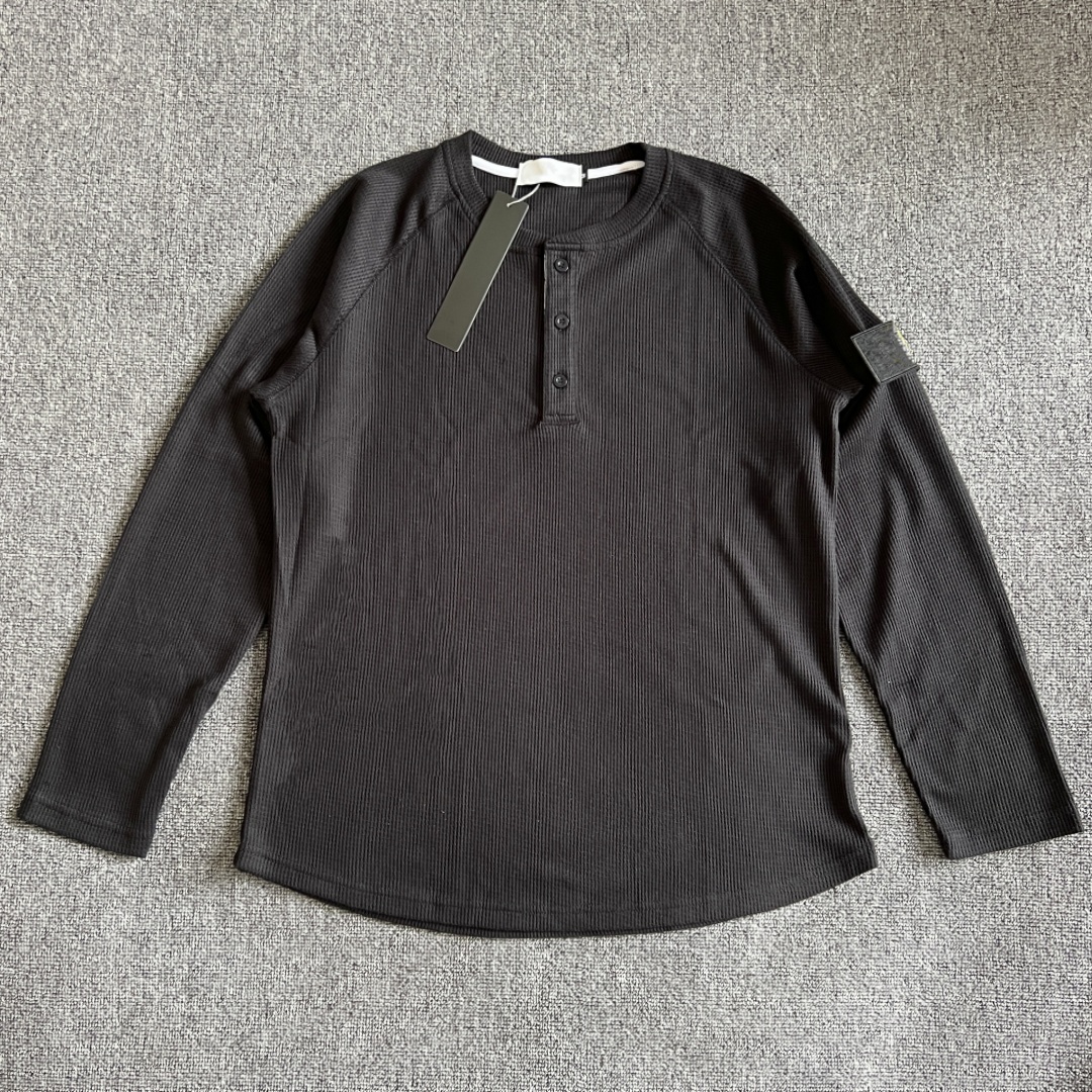 Men's T-Shirts Long-sleeved Henley Shirt Waffle Casual Solid Breathable High Quality t Shirts Regular Fit Long Sleeve Basic Tops Tees