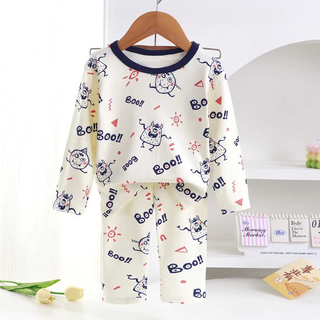 Christmas Soft Touch Children Pajama Sets Unisex New Year Long Sleeve Pants Sleepwear Suitable Gentle Night Sleep For Boys Girls H260403