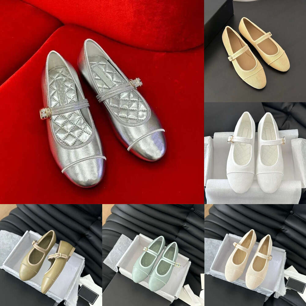 Luxury Mary Jane ballet flat designer woman shoe Classic Cotton Fabric strap sandal loafers womens flat Dress Office shoes genuine leather Round toe slip on shoes
