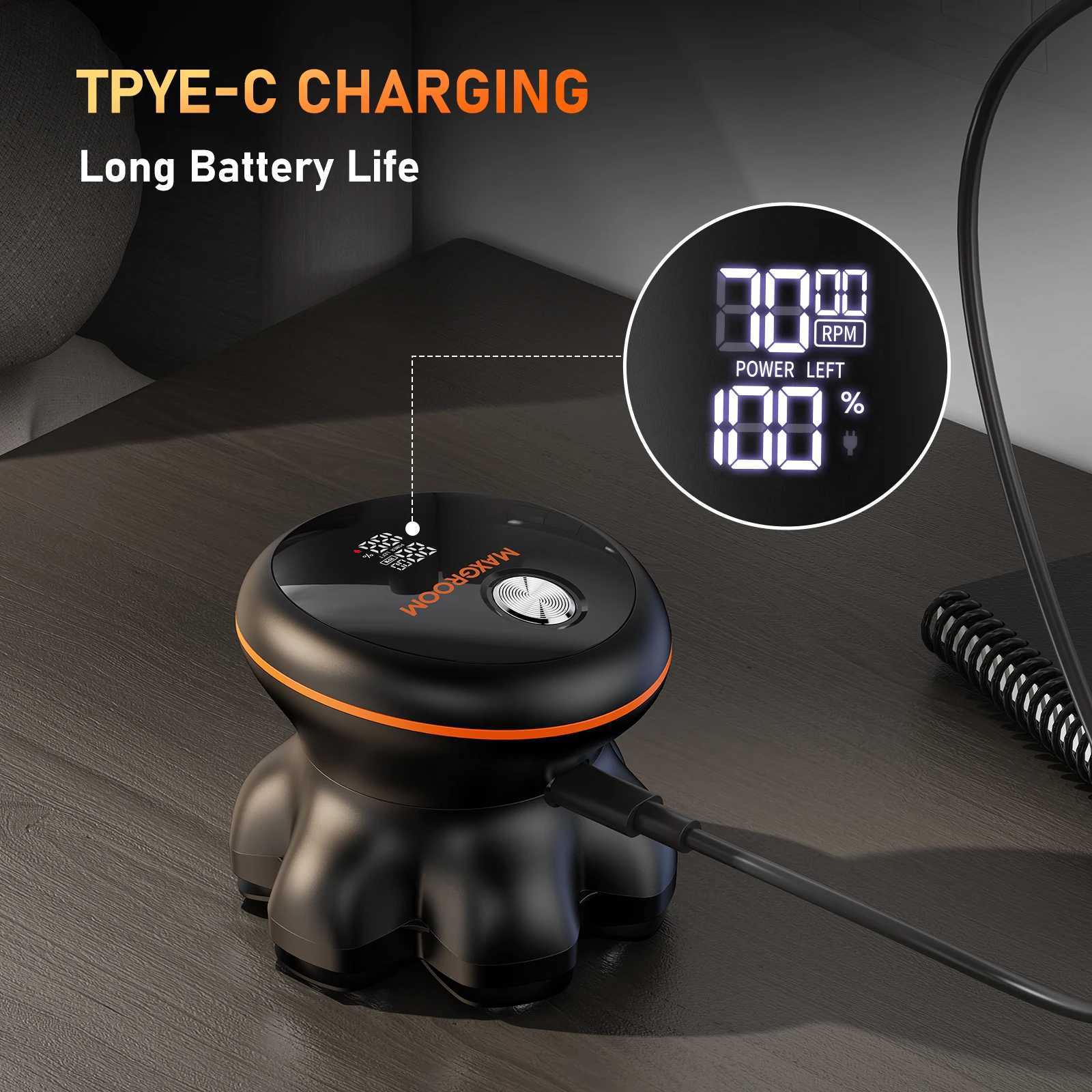 MAXGROOM 7D Electric Shaver For Man Blad Hair Trimmer Waterproof Head Shaver Beard Trimmer USB Rechargeable Head Shaving Machine C251128