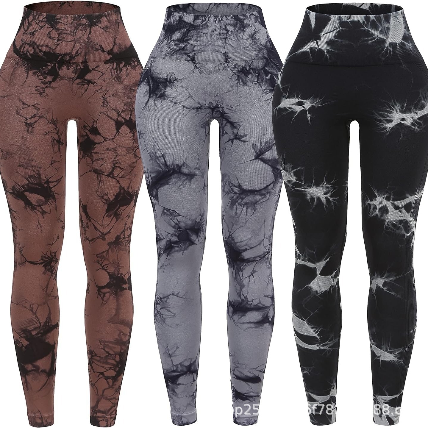 Popular tie-dye yoga pants high waist tight sports leggings peach hip-lifting running fitness trousers