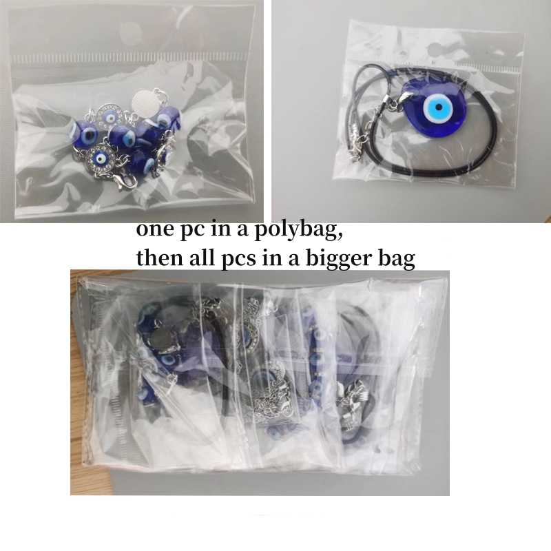 14Pcs Classic Turkish Lucky Evil Eye Bracelets for Men Women Blue Evil Eye Palm Butterfly Pendant Beads Bangles Handmade Charm Jewelry