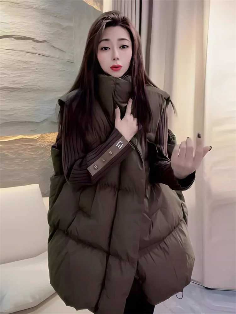 Fashion Stand-up Collar Casual Down Sleeveless Vest Autumn Winter New Korean Womens Vintage Warm Cotton WaistcoatT251128