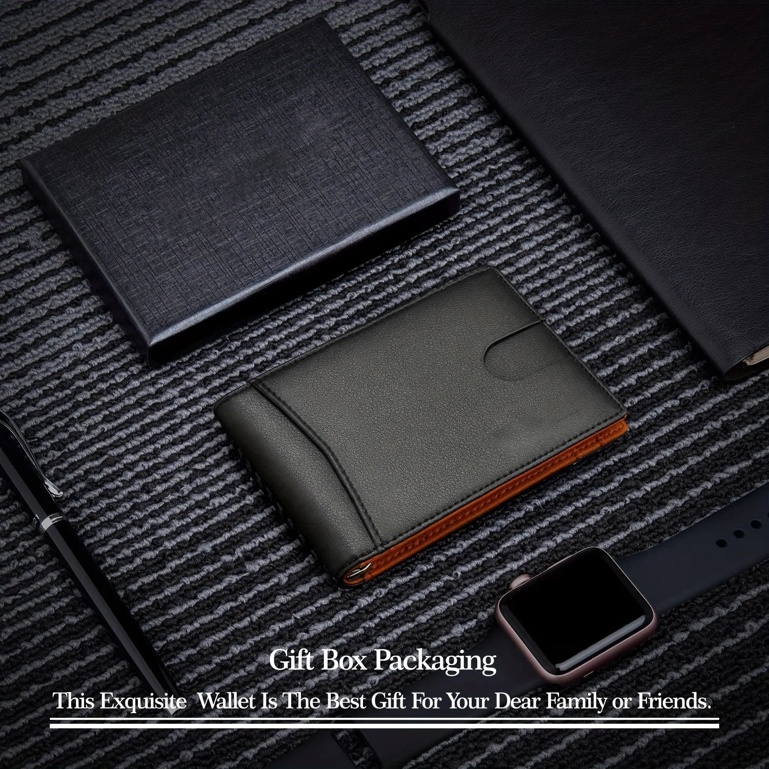 PU leather ultrathin smart wallet for men with credit card holder mini RFID blocking mens thin 250418