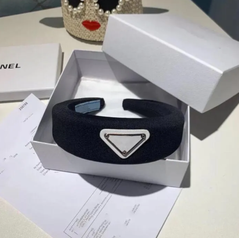 Fashion Vintage Elastic Hair Band Solid Colors Headband Womens Girl Wide Side Designer Letter Hairband Hair Hoop Female Hair Accessories