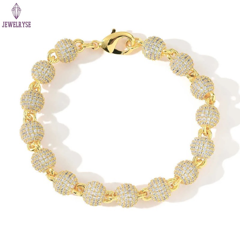 necklace moissanite chain Factory Wholesale Ball 925 Sterling Silver Iced Out VVS Diamond Cuban Link Hip Hop