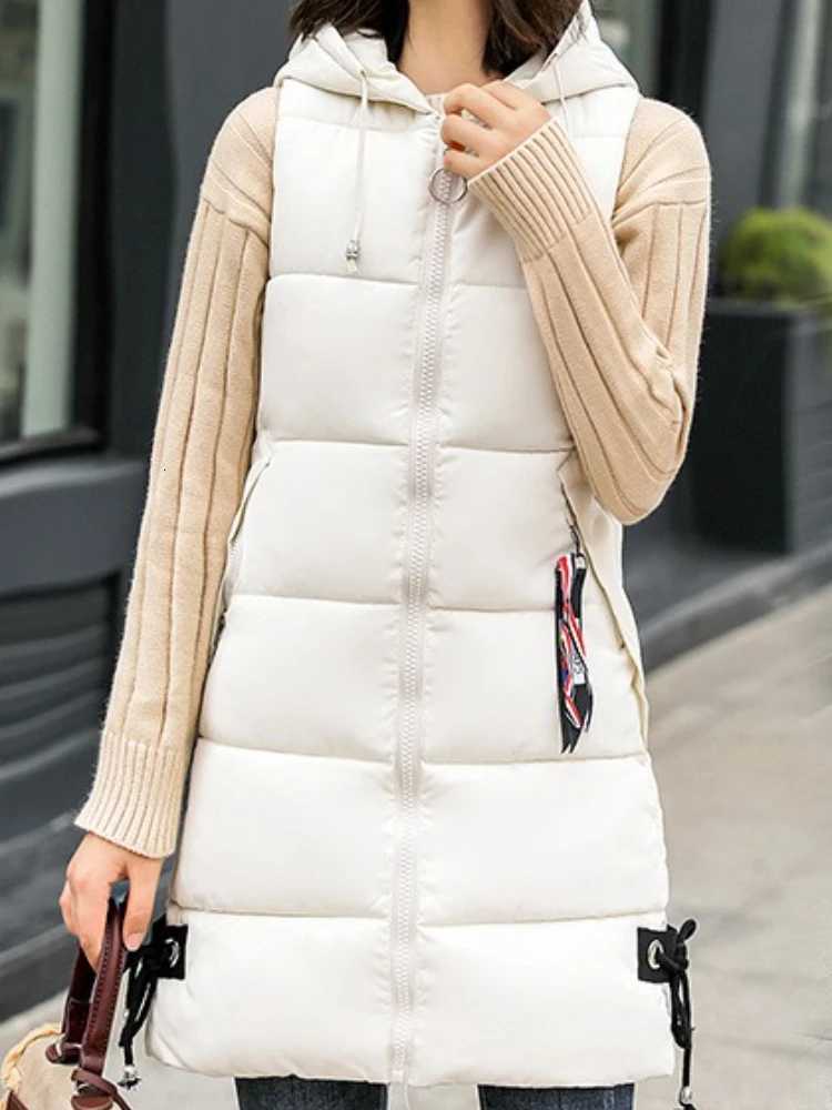 Fashionable Cotton Vest for Women Medium-Length Hooded Slimming Style Autumn Winter New Arrival Korean Version Quality CottonT251128