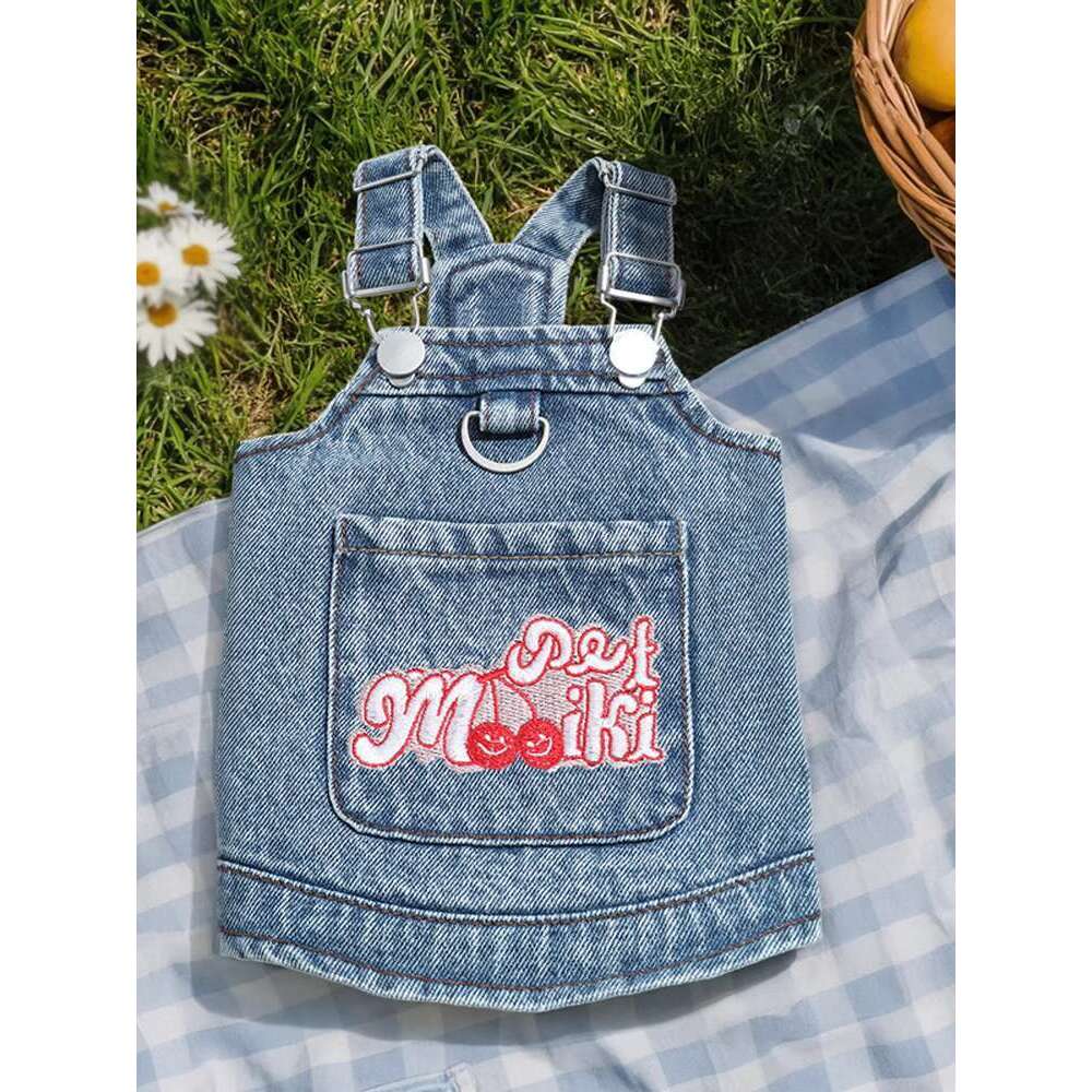 Dog clothes for summer, thin pet, small dog comparable to bear, Schnauzer, Yorkshire, denim vest, can be pulled