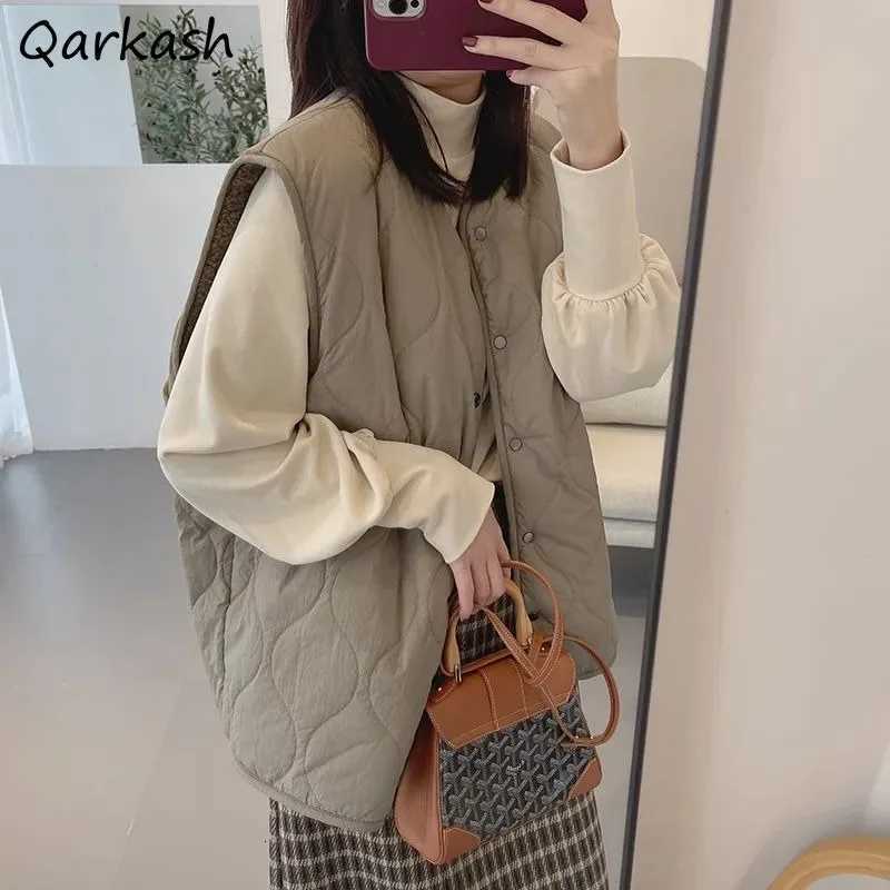 Lambswool Vests Spring Autumn Two Sides Wear Solid Loose All-match Soft Sleeveless Outerwear Stylish Casual Simple Korean StyleT251128
