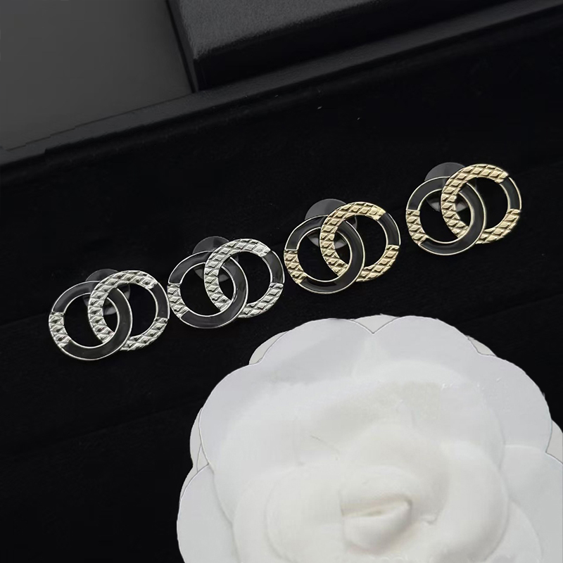 Luxury 925 Silver Diamond Earrings Brand Crystal CC Earrings Fashion Stainless Steel Designer Jewelry for Women