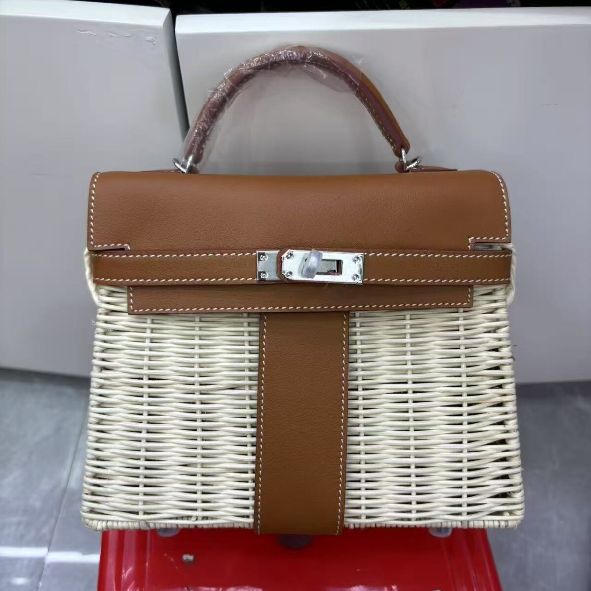 Shoulder Bags Designer 2025S high-end bamboo spring and summer travel picnic vacation beach DIY hand woven Kelly crossbody bag shoulder bag