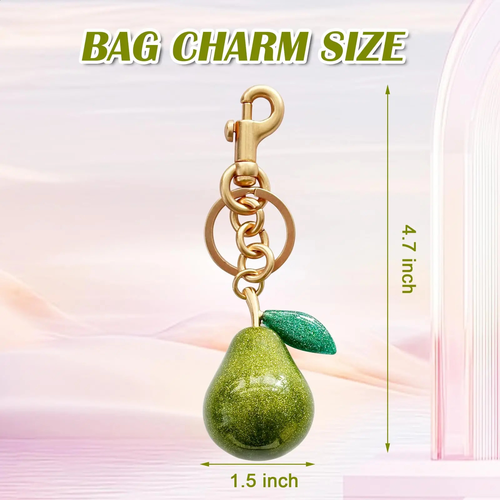 Cute Pear Bread KeychainBag CharmsHandbag Charms for PursesKey Chains Accessories Decor for Women Christmas Birthday Valentin 250428