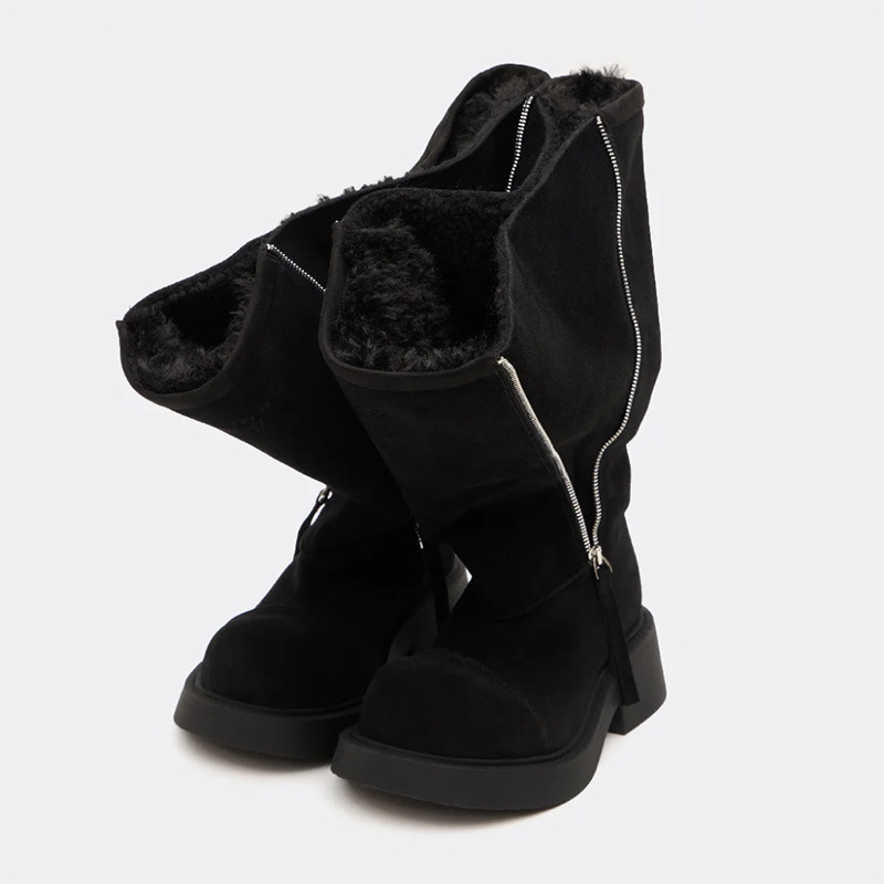 Christmas Gift Winter New Style Retro Style Long tube Snow Boots Loose Wool Lining Warm Boots Trendy Hot Girl Designer Shoes Fashion Luxury Shoes