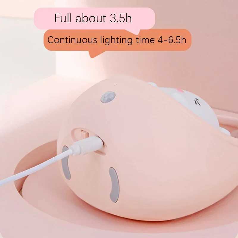 LED Night Light Intelligent Human Sensing USB Rechargeable Sleep Light Bedroom Bedside Corridor Desktop Decoration Table Lamp M251128
