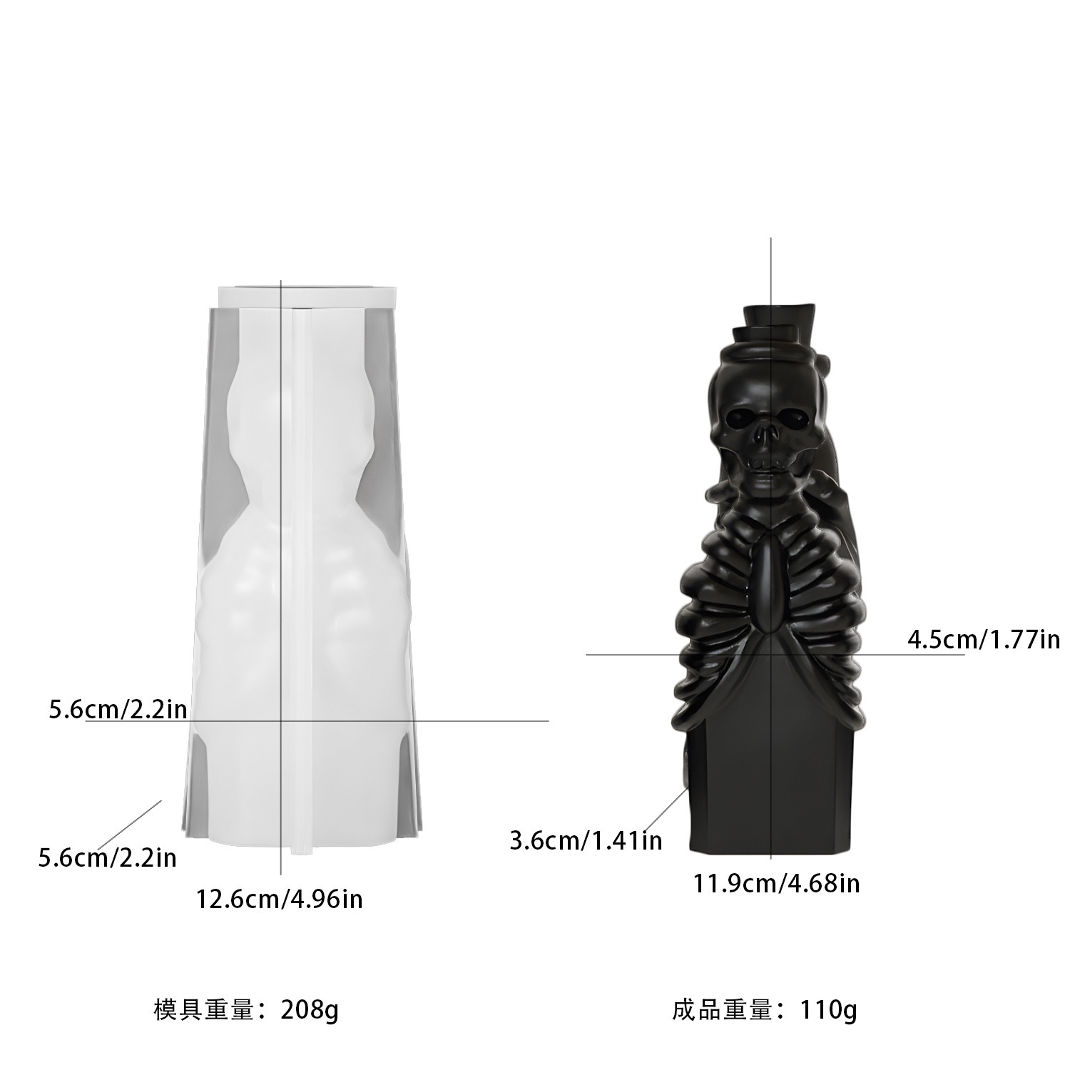 Bone Hand-wrapped Vase Silicone Mold Head Bottle Cement Gypsum Resin Casting Mold, Halloween Home Decoration Ornament