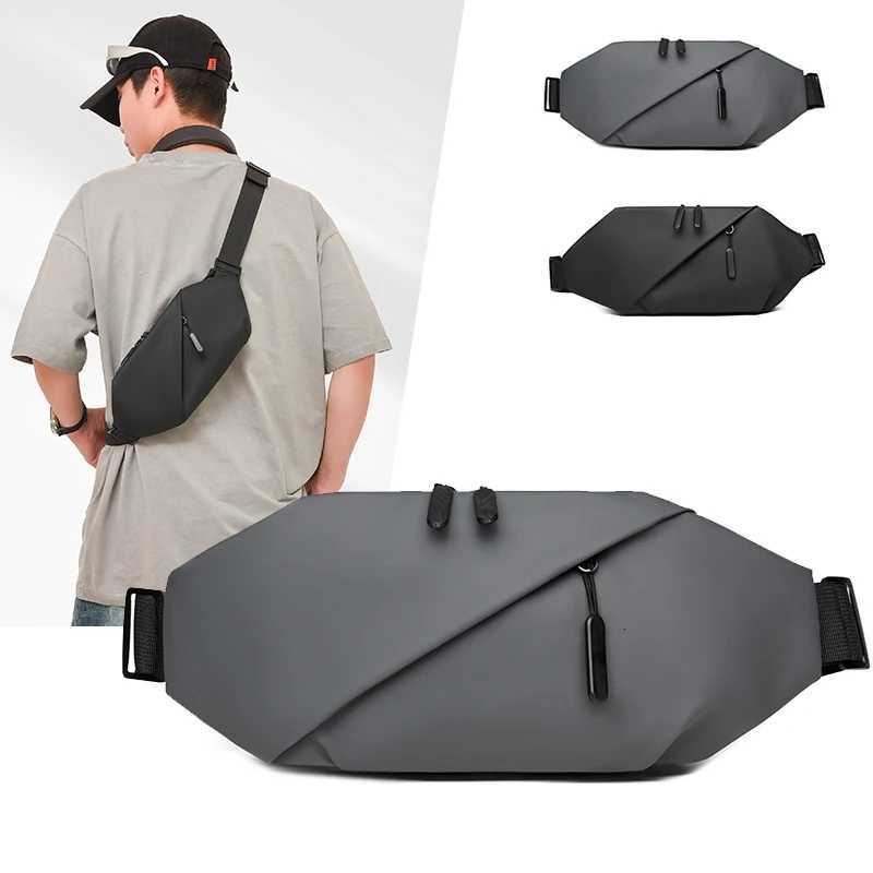 Mens Minimalist Waist Bag Made of PU Fabric Suitable for Outdoor Sports Waist Bags Daily Shoulder Bags Casual Crossbody BagT251128