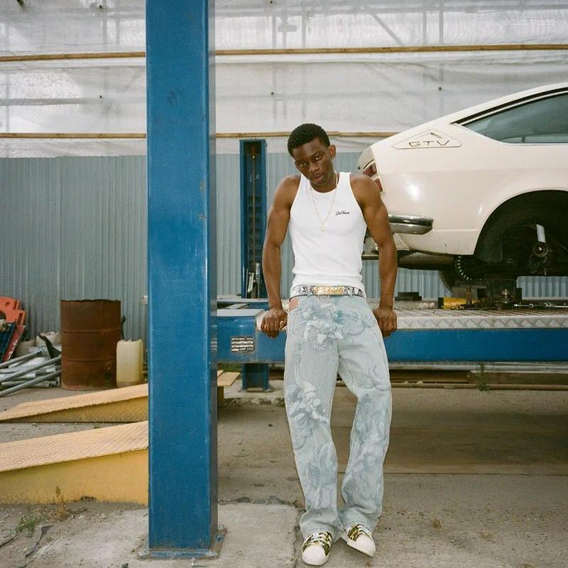 Y2k Retro Baggy Jeans Trendy Cupid Angel Pattern Men Women Pants Hip Hop Streetwear Unisex Casual Straight Leg Jeans