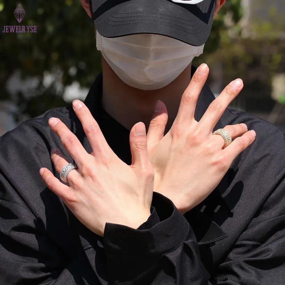 Hip Hop Rotable Cuban Ring Gold Fashion Personality Trendy Ring moissanite diamond 18k gold sterling silver cuban women ring