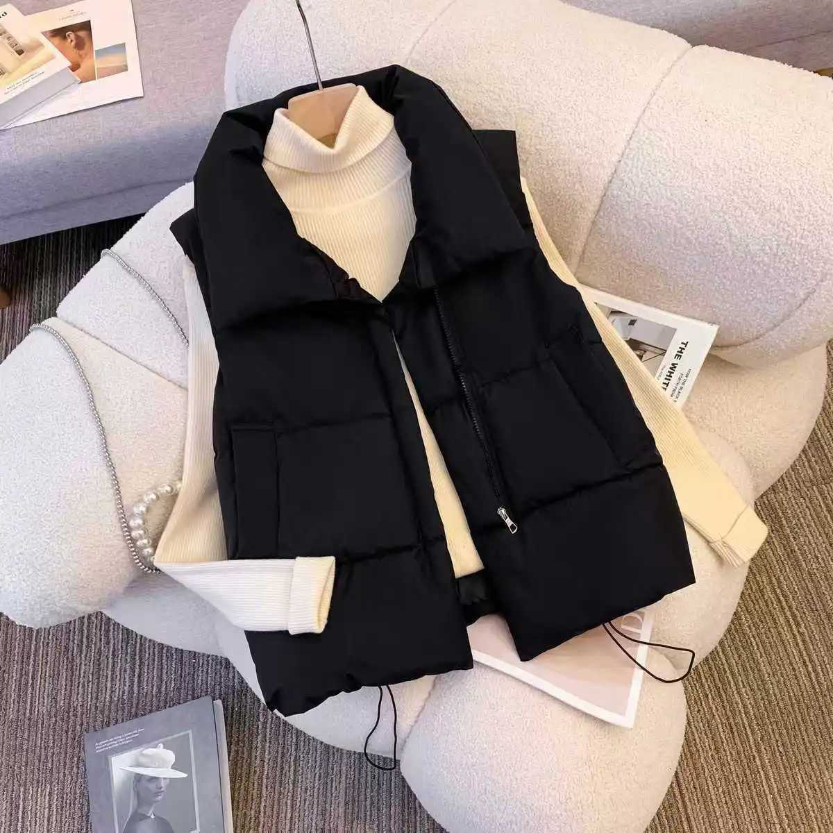 Winter Warm Padded Vest Womens Vest Sleeveless Jacket Casual Elegant Tank Top New In Coats Jackets Matching Chic OuterwearsT251128