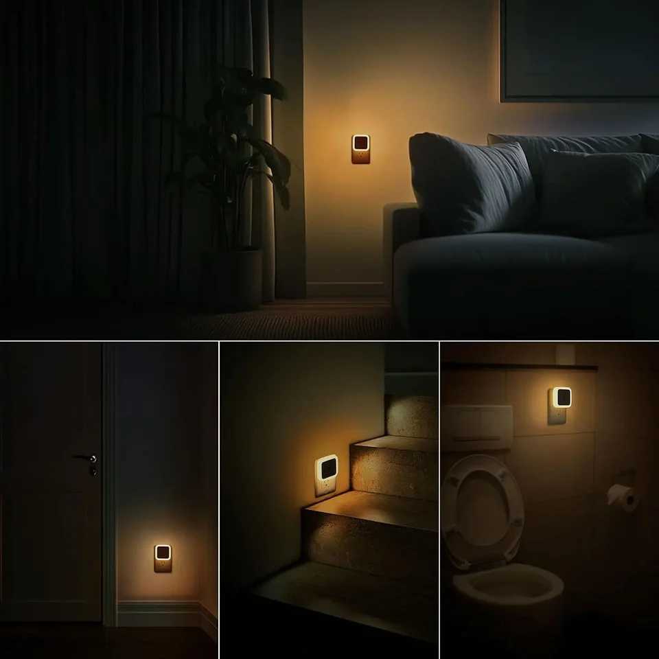 1-8pcs LED Night LightPlug in Night LampDimmable Indoor LightingDecorative Wall Light for CorridorCabinetToiletKids Room M251128