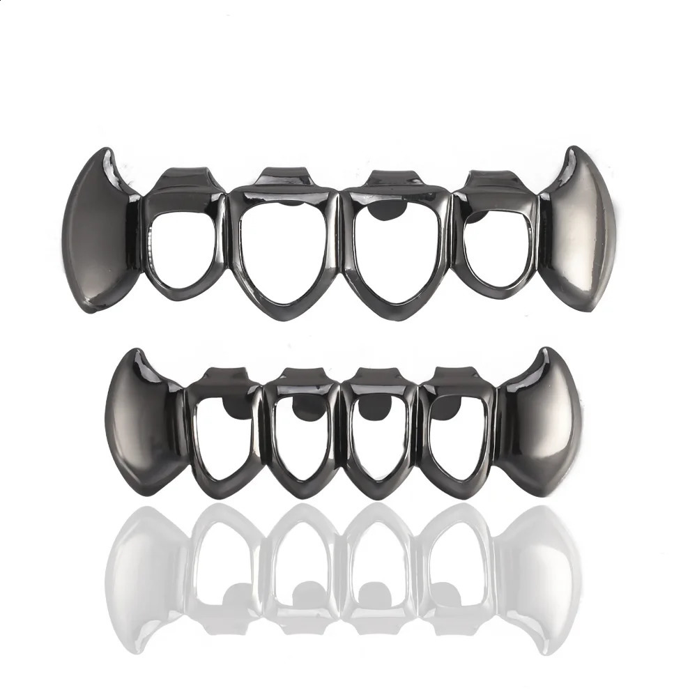 Fashion Hollow Teeth 14K Gold Plated Tooth Caps Decor Braces Fangs Dental Grills For Men Women Jewelry 250427