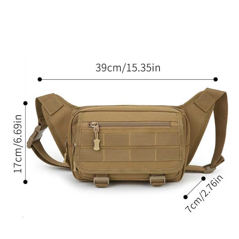 Mens Tactical Fanny Pack Nylon Waist Bag Large Capacity Waterproof Hiking Sports Crossbody Shoulder Bag for Cycling TravelT251128