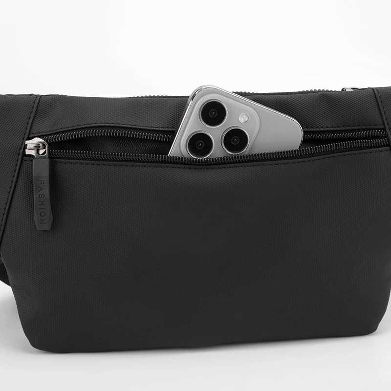 Mens multi compartment cross waist bag with adjustable strap and travel necessities suitable for daily commuting outdoor andT251128