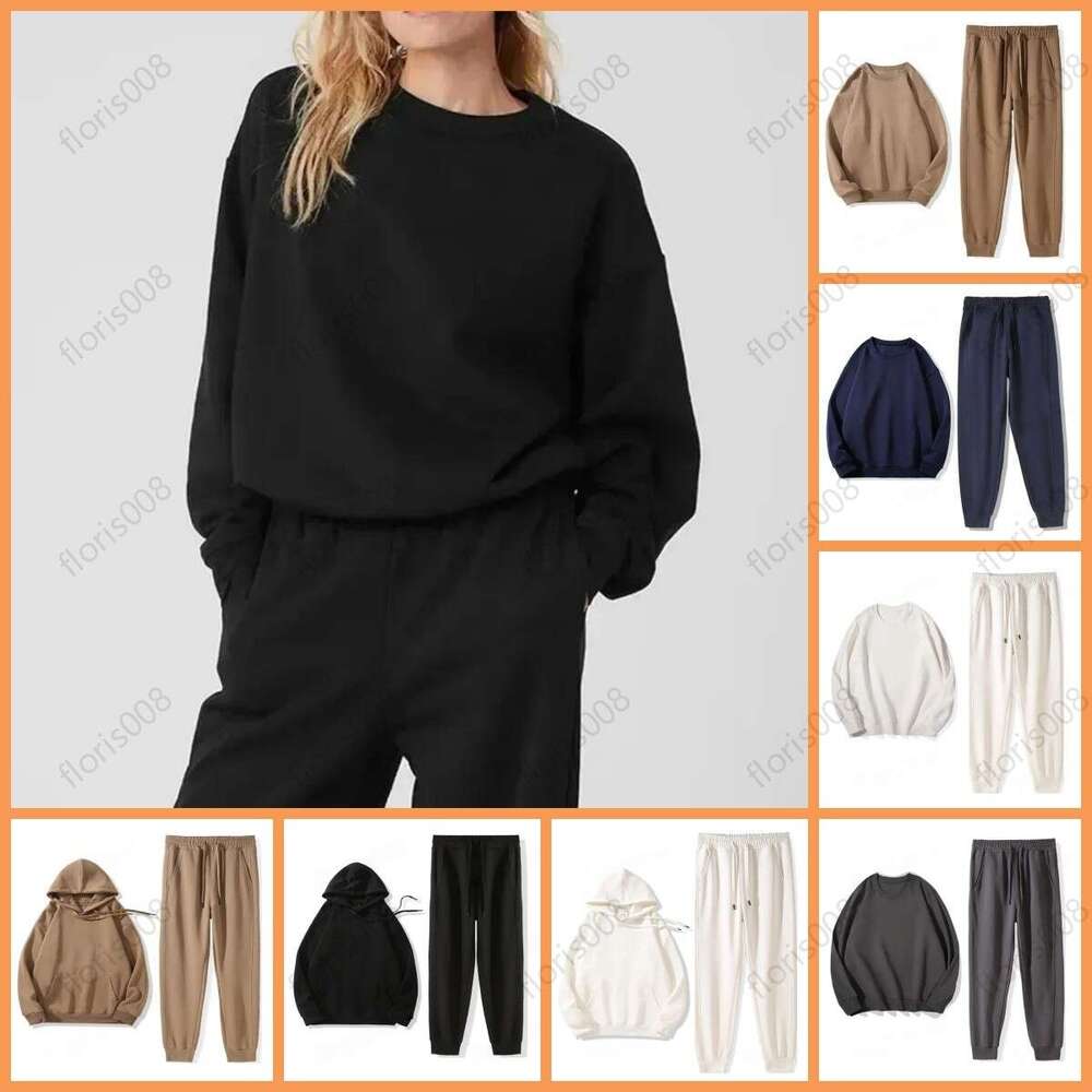 Alosets women Yoga set Sweatshirt Loose Long sleeved Round Neck Top Gym Sweatwear Unisex Casual Sweat Tops Womens Sportswear workout sets yhc