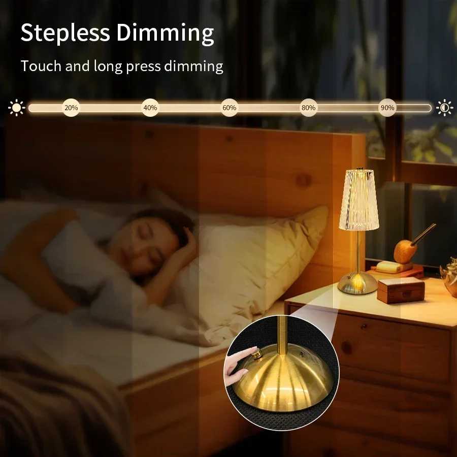 USB Rechargeable LED Table Lamp Touch Sensor Desktop Night Light For Bar Hotel Restaurant Bedroom Atmosphere Room Decor Lighting M251128
