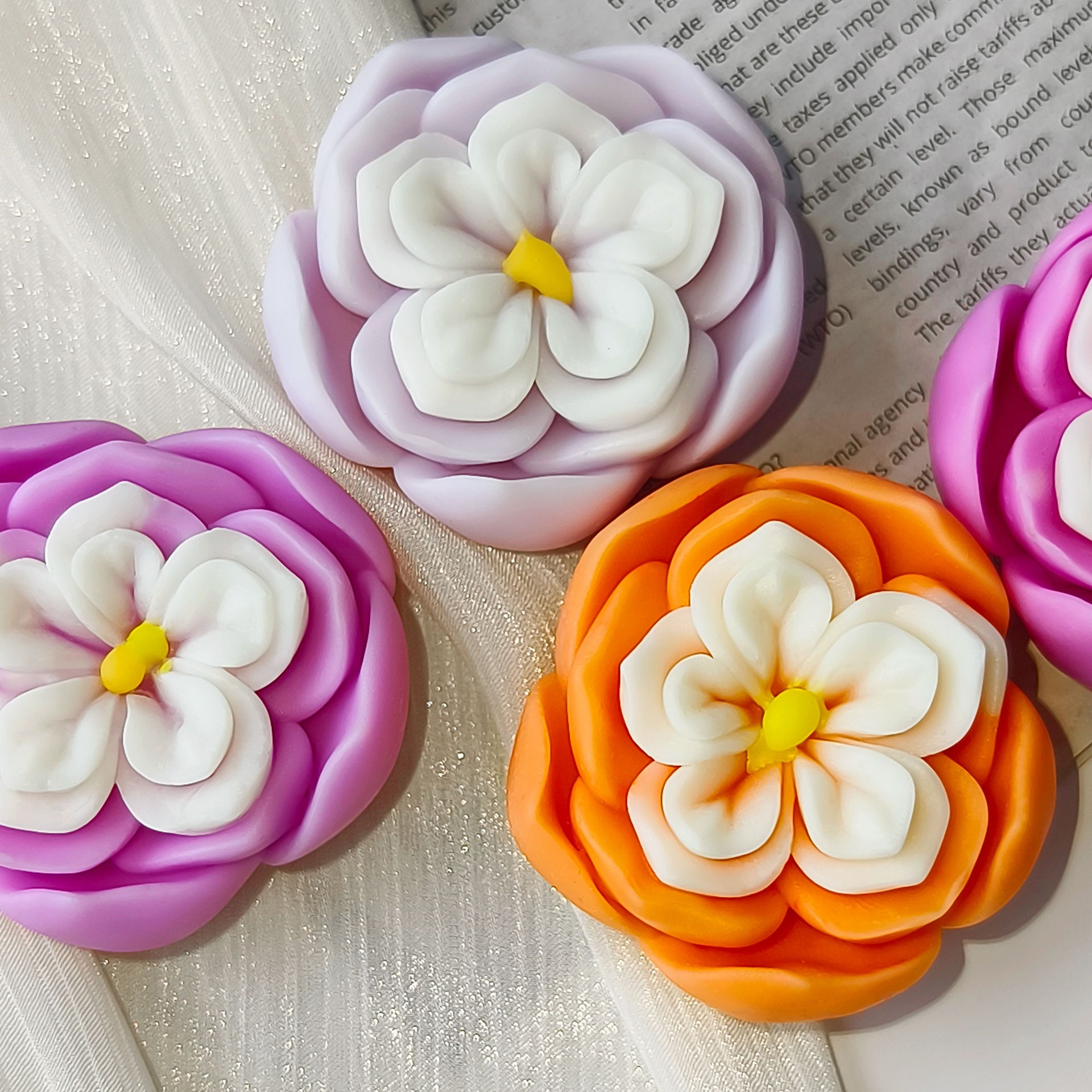 Flower Candle Silicone Mold Diy Aromatherapy Gypsum Three-dimensional Flower Diffuser Stone Hand Soap Mold