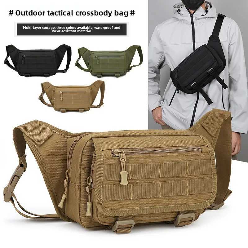 Mens Tactical Fanny Pack Nylon Waist Bag Large Capacity Waterproof Hiking Sports Crossbody Shoulder Bag for Cycling TravelT251128