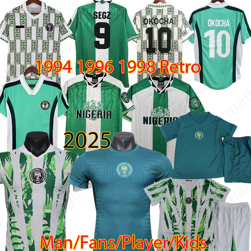 2025 Nigerian Soccer jersey MUSA 1994 1996 1998 Nigeria 25 26 IGHALO OKOCHA AMOKACHI Football shirts IHEANACHO IKPEBA YEKINI AWAY FINIDI KIDS jersey